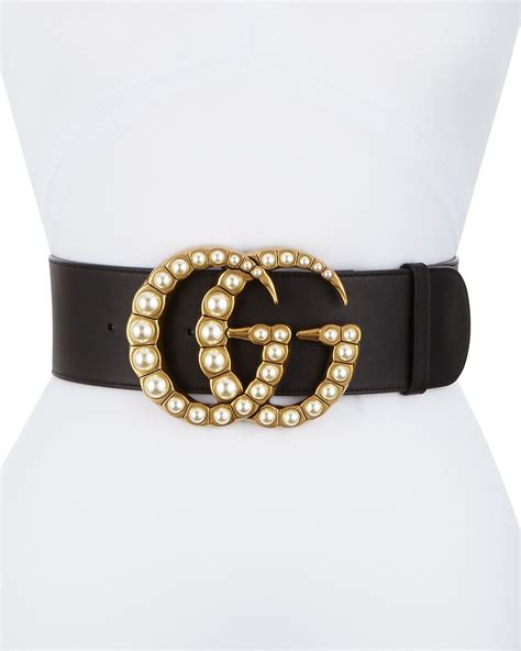 gucci pearlescent belt|gucci black bag with pearls.